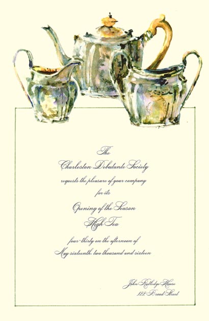 Sheffield Plate Tea Party Invite